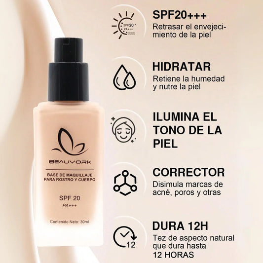 Base de Maquillaje con Protección Solar SPF20 PA+++ | BeauYork